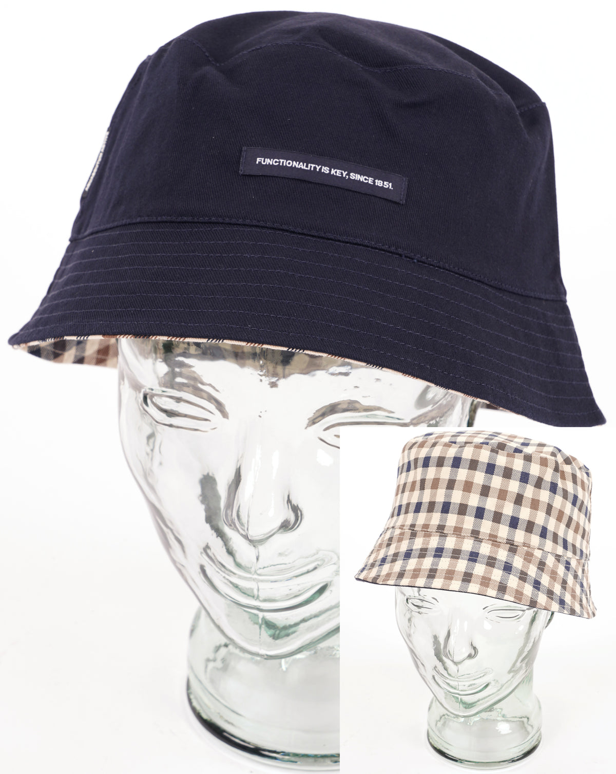 Aquascutum Reversible Bucket Hat Navy