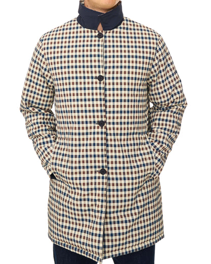 Aquascutum Reversible Padded  Trench Navy/Club Check