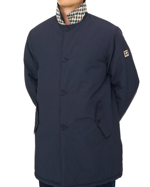 Aquascutum Reversible Padded  Trench Navy/Club Check