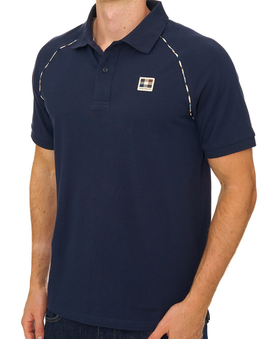 Aquascutum Aquascutum Stretch Pique Piping Polo Navy