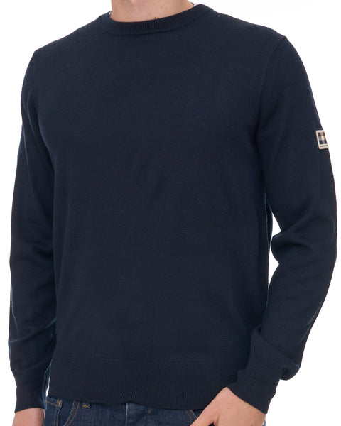 Aquascutum Wool Crew Neck Jumper Navy