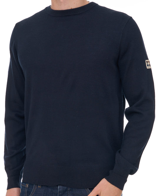 Aquascutum Aquascutum Wool Crew Neck Jumper Navy