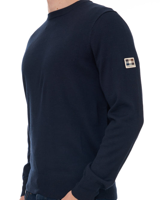 Aquascutum Aquascutum Wool Crew Neck Jumper Navy