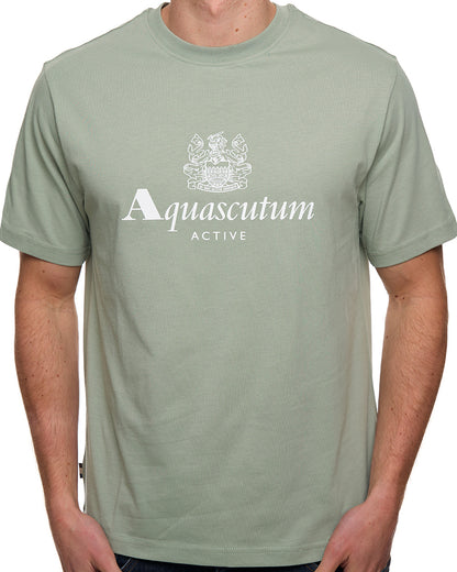Aquascutum Big Logo T Shirt Salvia