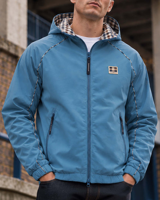 Aquascutum Aquascutum Hooded Tech Sweat Jacket Blue