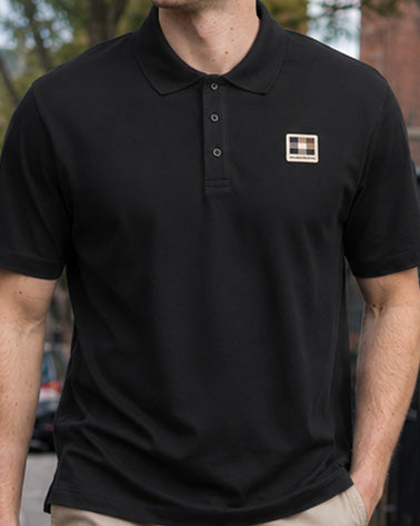 Aquascutum Aquascutum Stretch Piquet Badge Polo Black