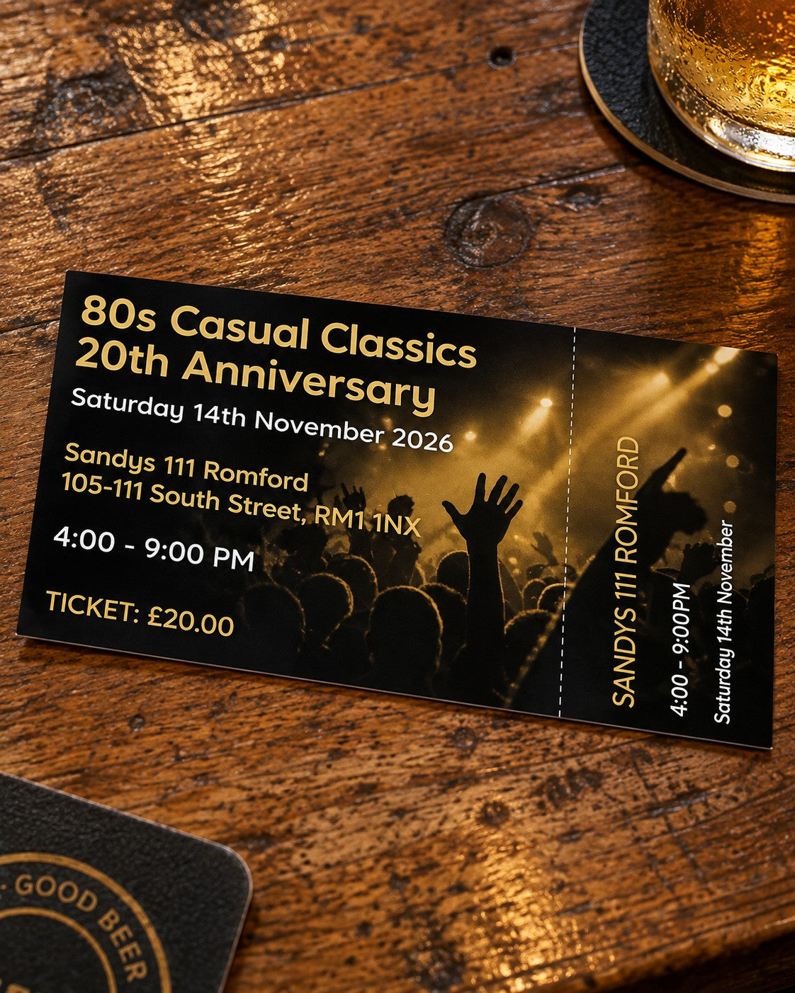 80s Casual Classics 20th Anniversary Ticket