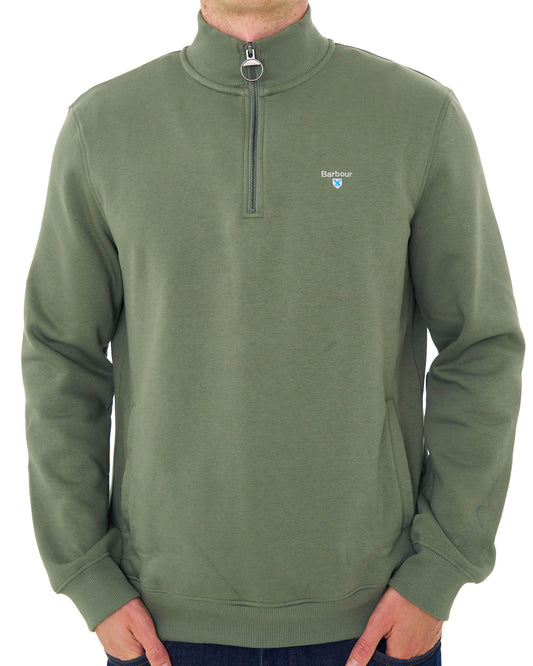 Barbour Barbour Desmond Half Zip Sweat Agave Green