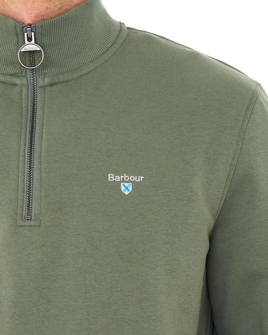 Barbour Barbour Desmond Half Zip Sweat Agave Green