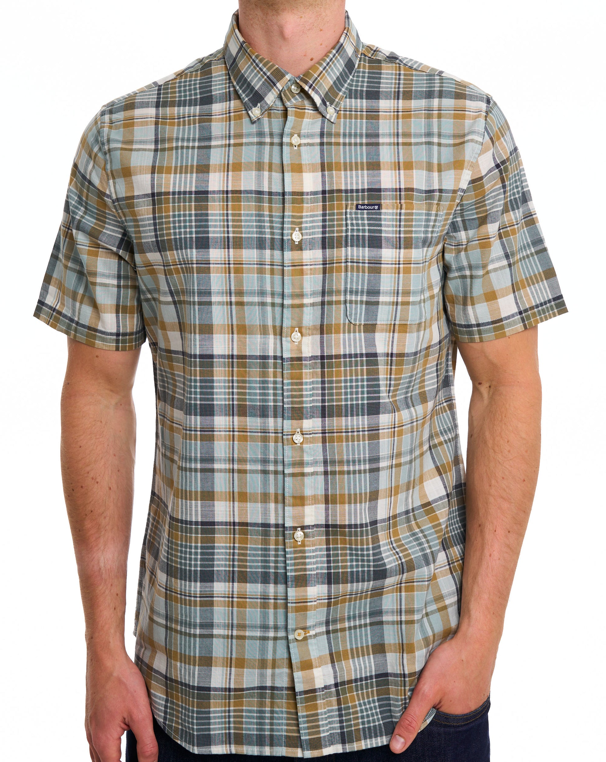 Barbour Baycliff Checked SS Shirt Whisper White