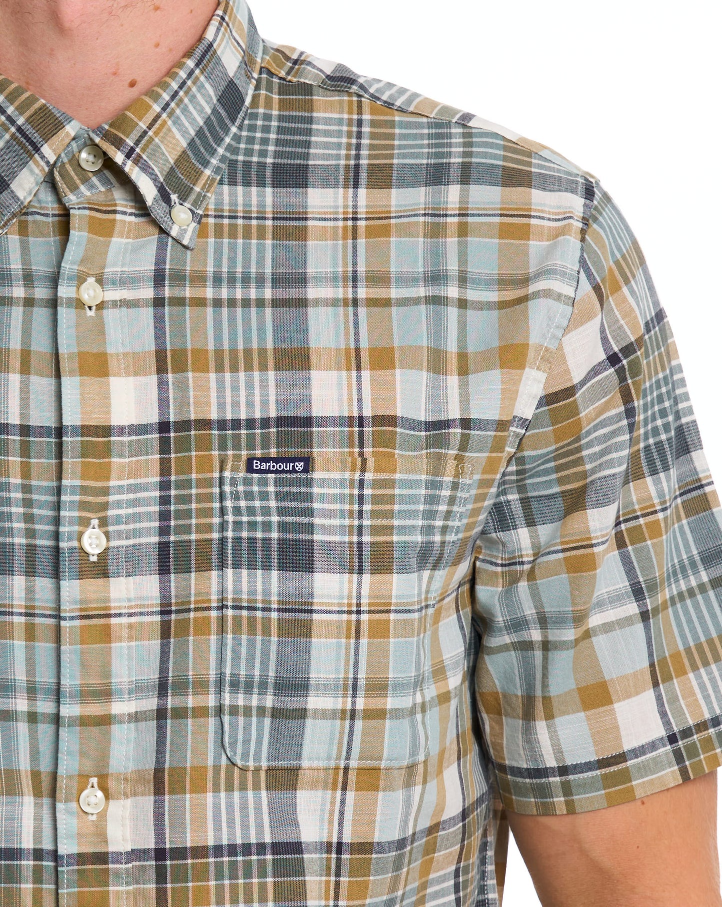 Barbour Baycliff Checked SS Shirt Whisper White