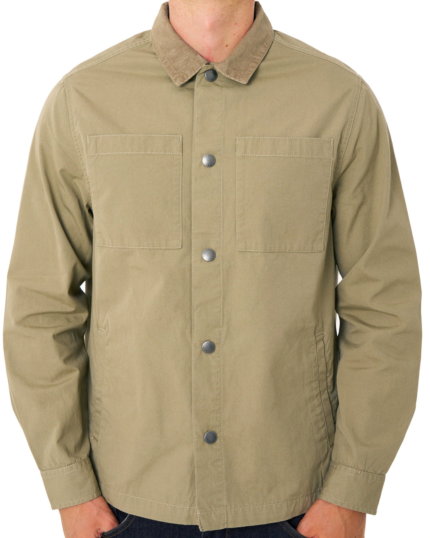 Barbour Cord Collar Twill Overshirt Washed Stone
