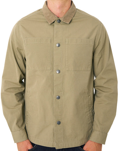Barbour Cord Collar Twill Overshirt Washed Stone