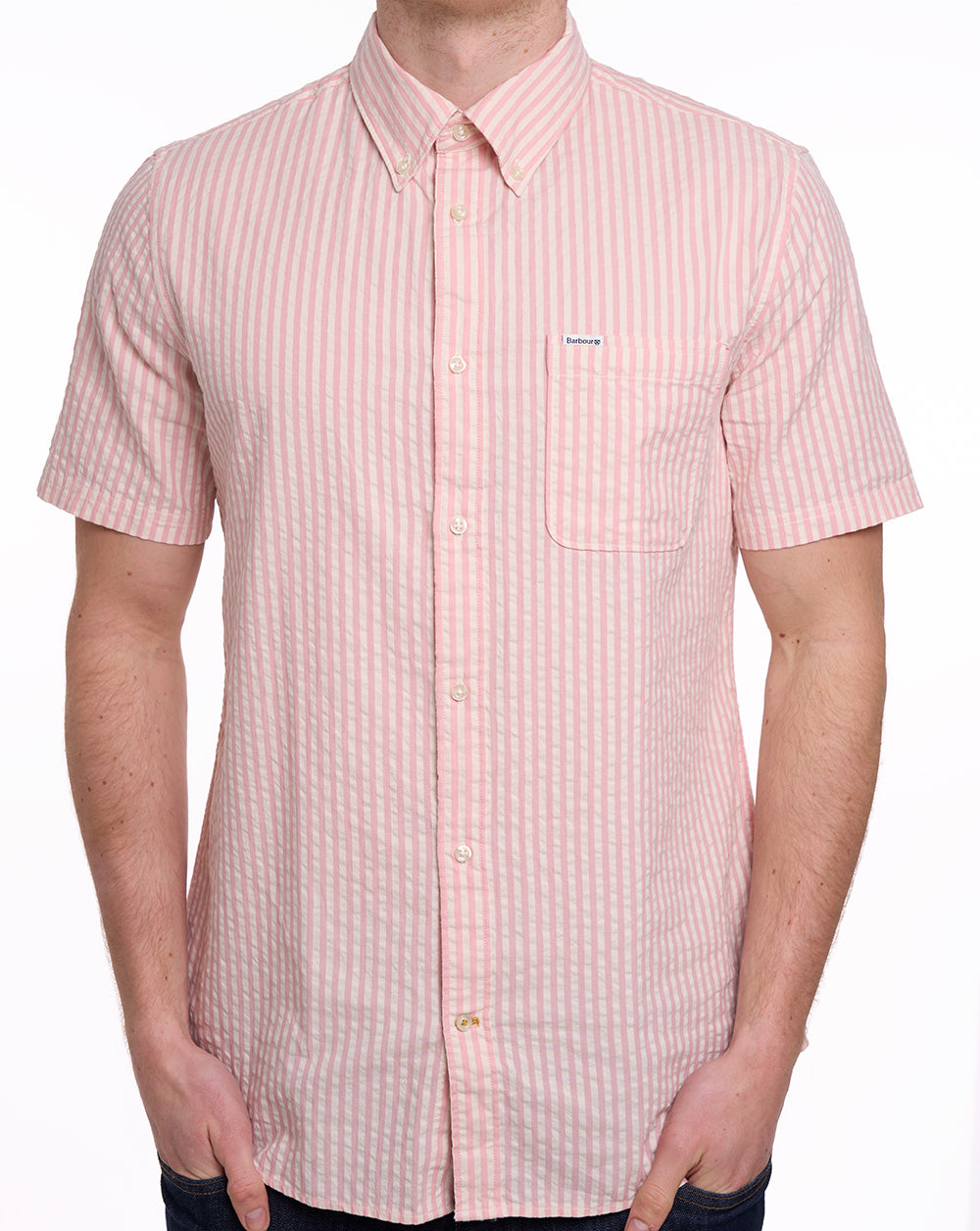Barbour Cresswell Seersucker SS Shirt Mineral Pink