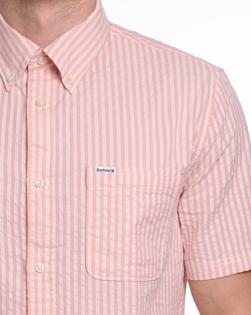 Barbour Cresswell Seersucker SS Shirt Mineral Pink