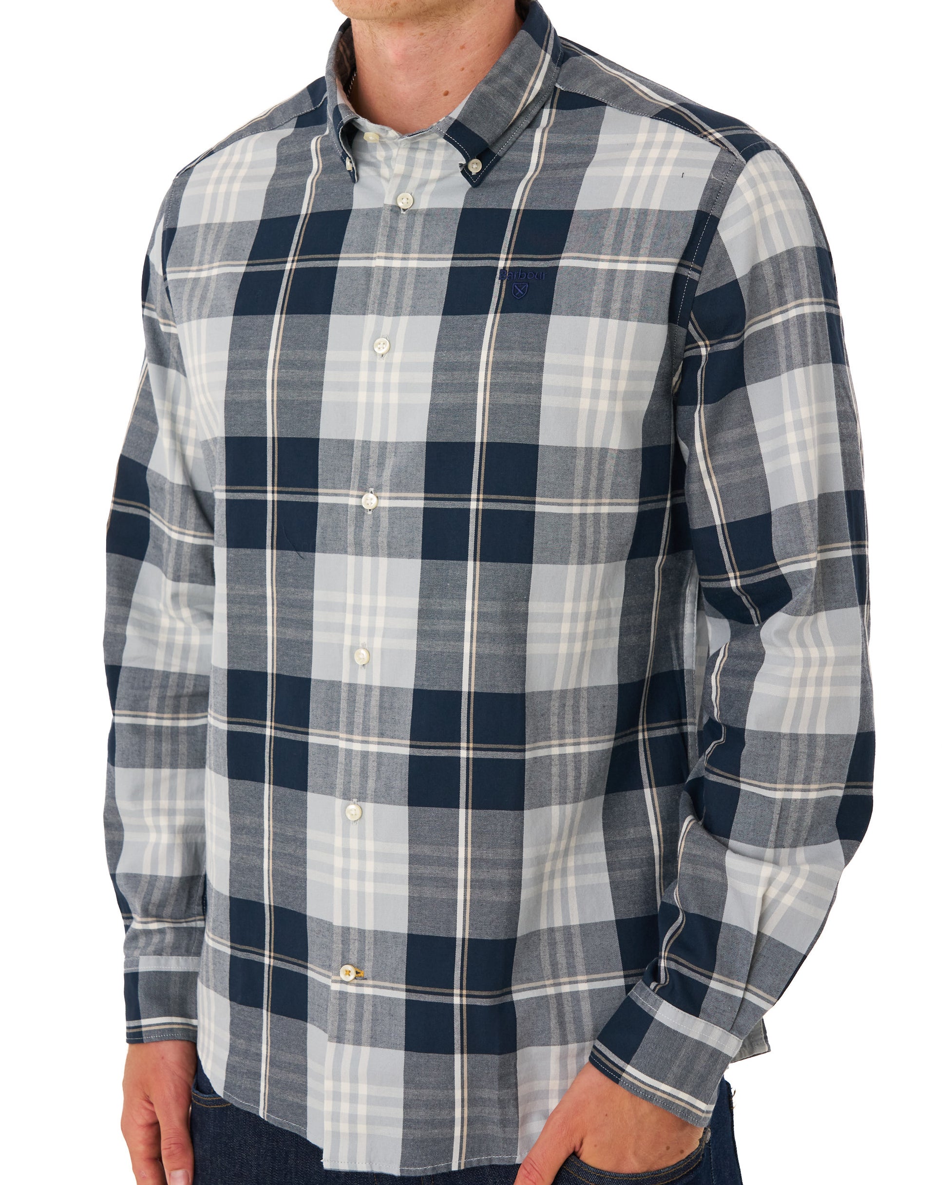Barbour Edgar Checked Shirt Mineral Blue