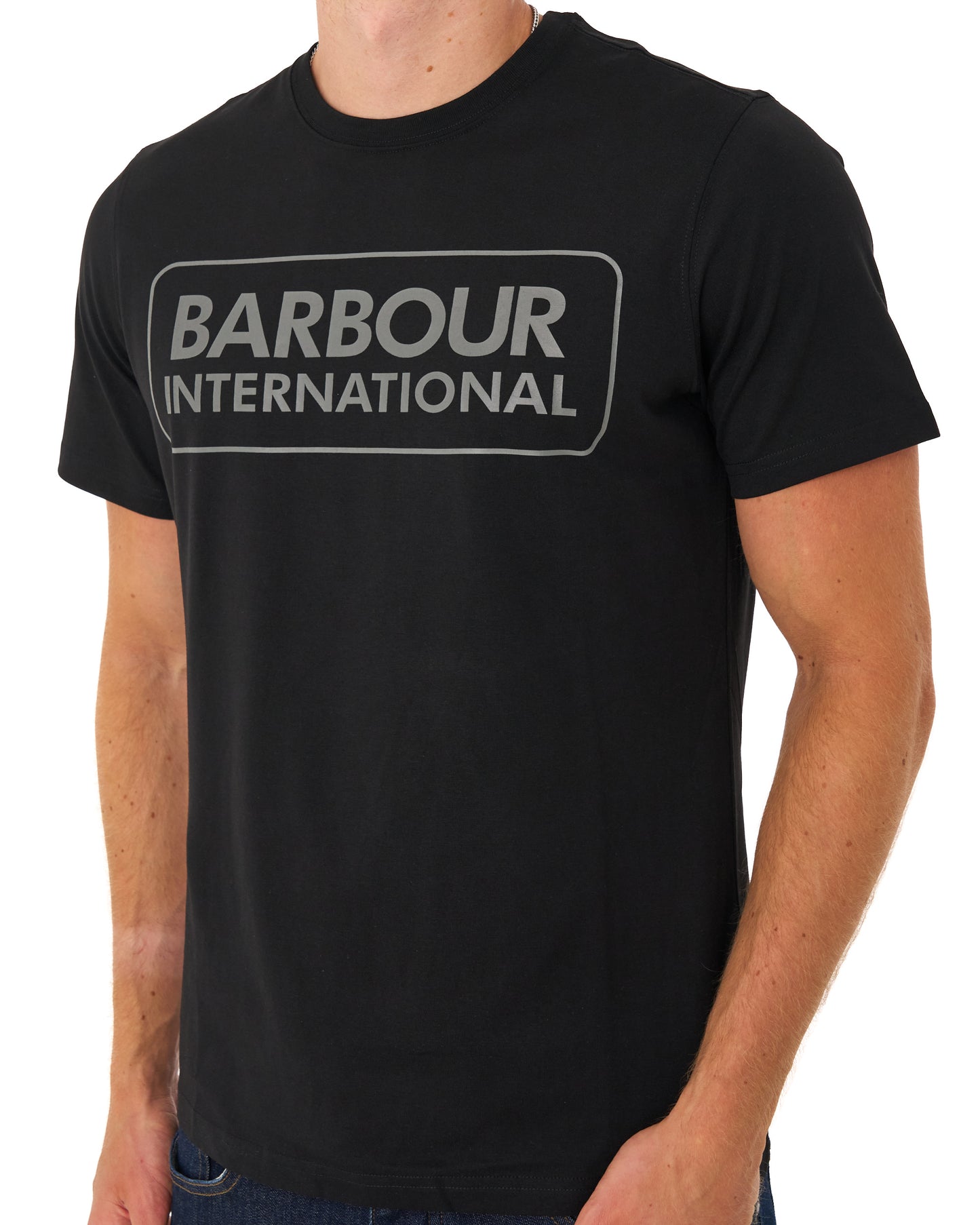 Barbour International Block Logo T Shirt Black