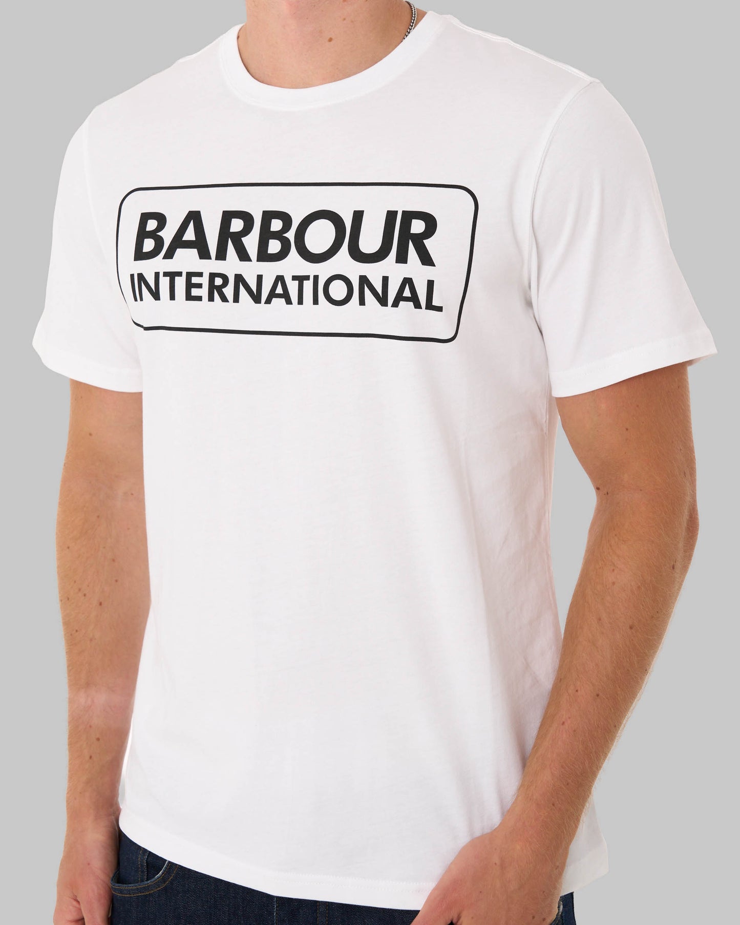 Barbour International Block Logo T Shirt White