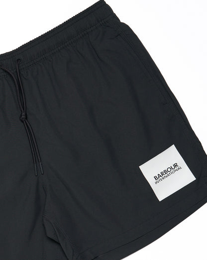 Barbour International Block Print Swim Shorts Black