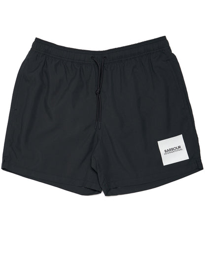 Barbour International Block Print Swim Shorts Black