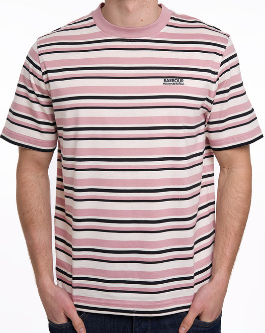 Barbour International Barbour International Burnwood Stripe T-Shirt Woodrose