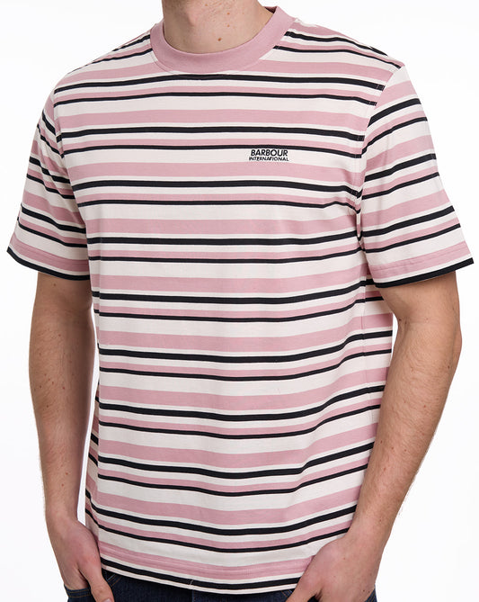 Barbour International Barbour International Burnwood Stripe T-Shirt Woodrose