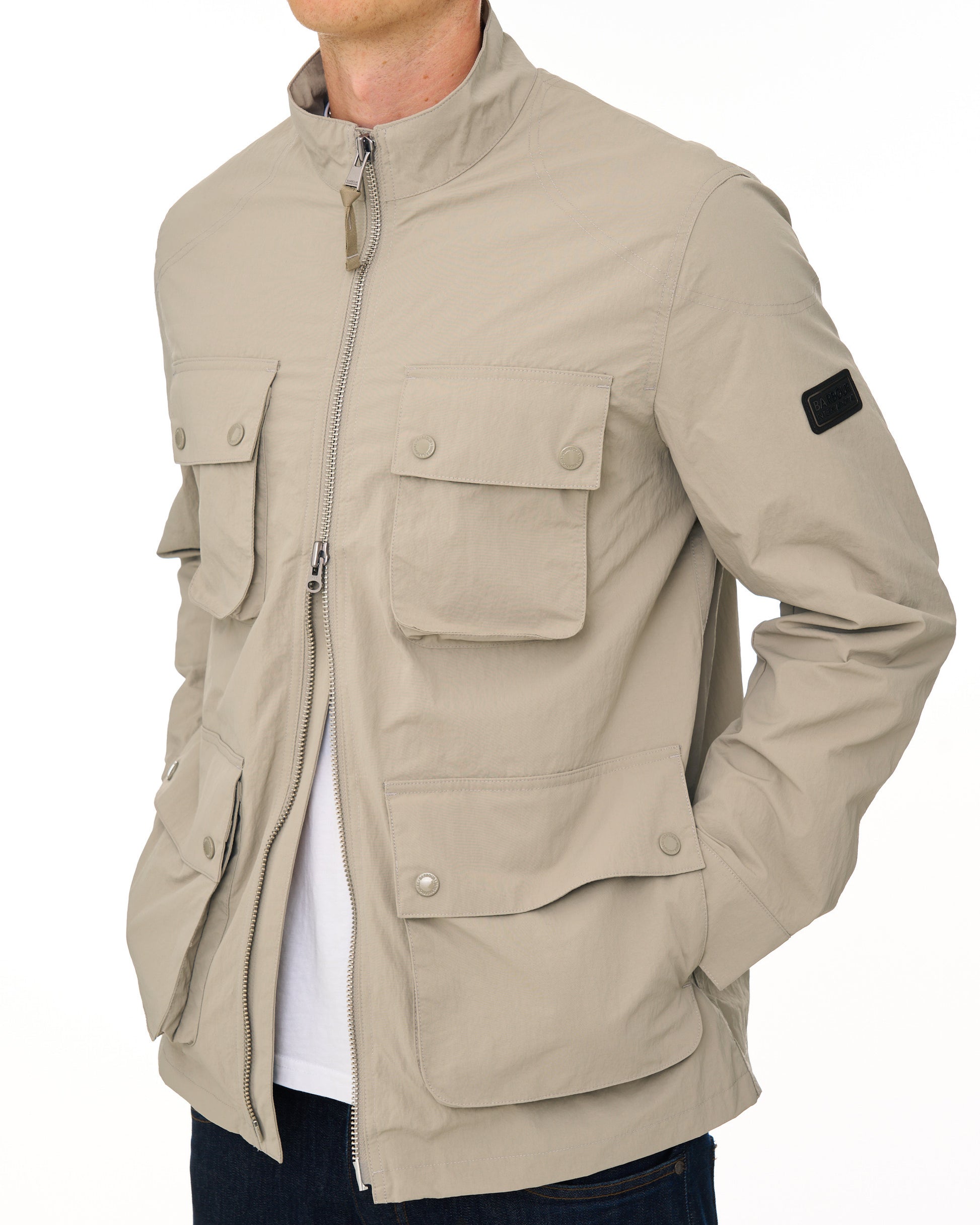 Barbour International Course Showerproof Jacket Concrete
