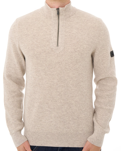 Barbour International Crawley Qtr Zip Knit Concrete