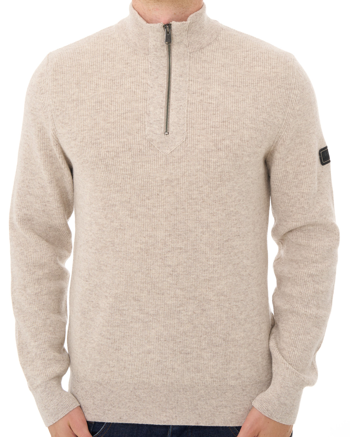 Barbour International Crawley Qtr Zip Knit Concrete