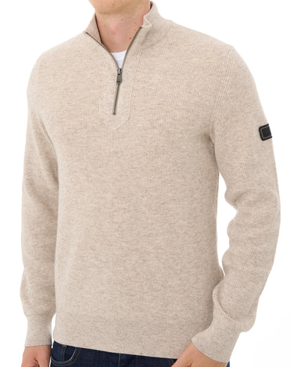 Barbour International Crawley Qtr Zip Knit Concrete