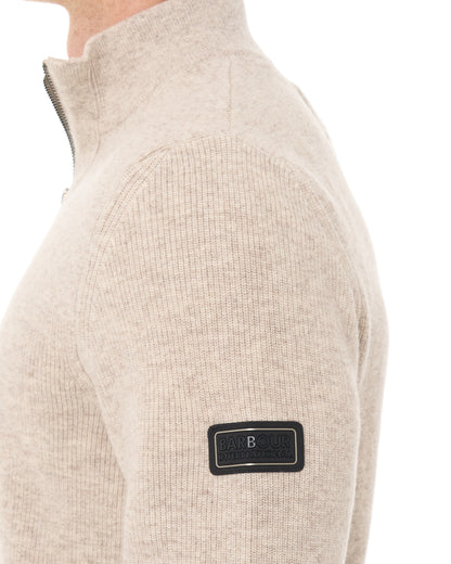 Barbour International Crawley Qtr Zip Knit Concrete