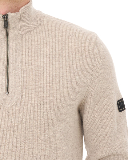 Barbour International Crawley Qtr Zip Knit Concrete