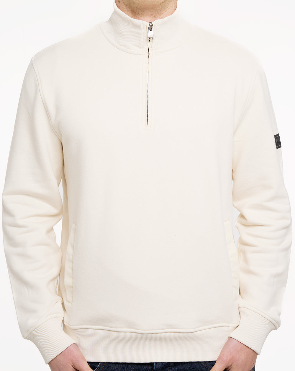 Barbour International Ehan Half Zip Sweatshirt Whisper White