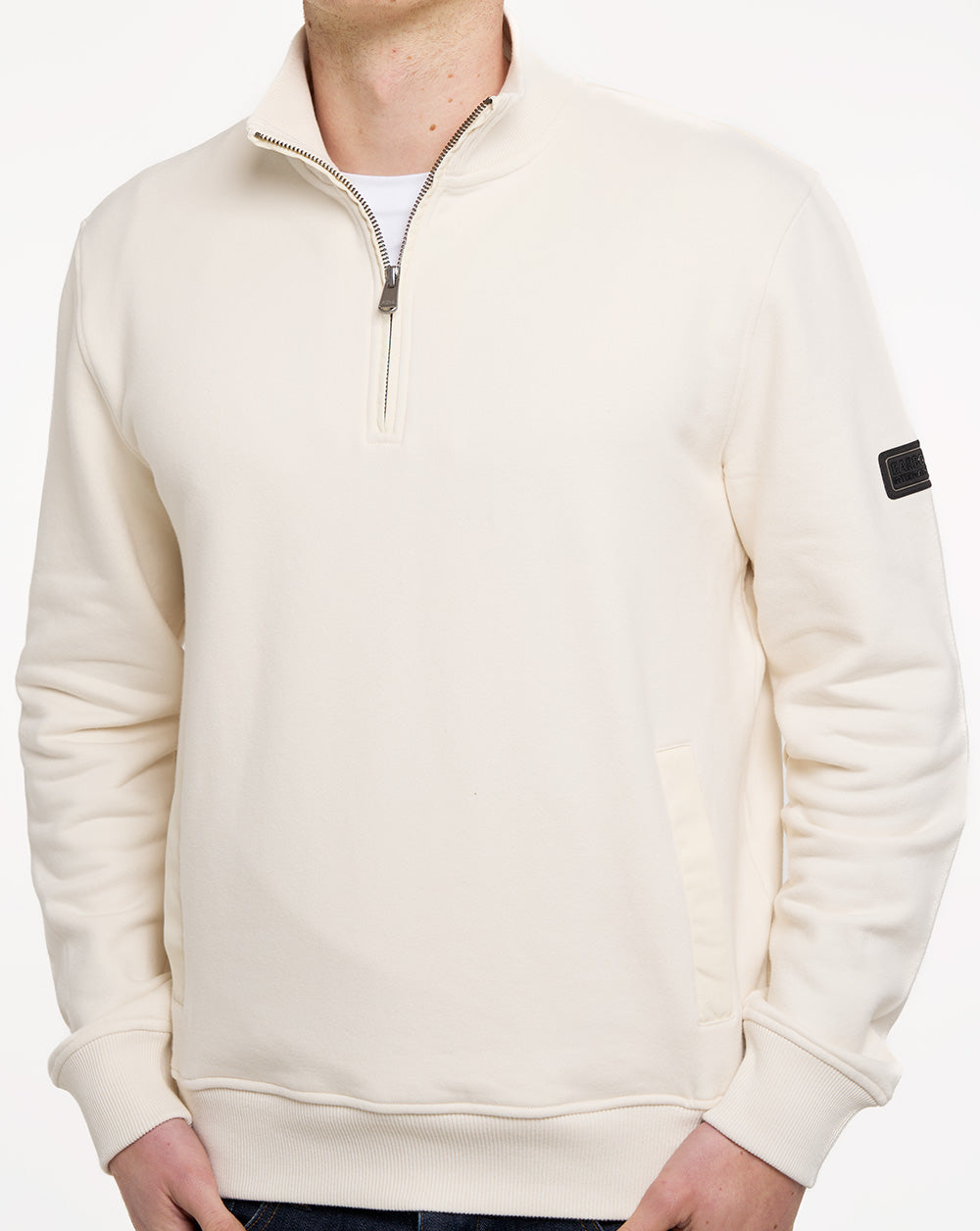 Barbour International Ehan Half Zip Sweatshirt Whisper White