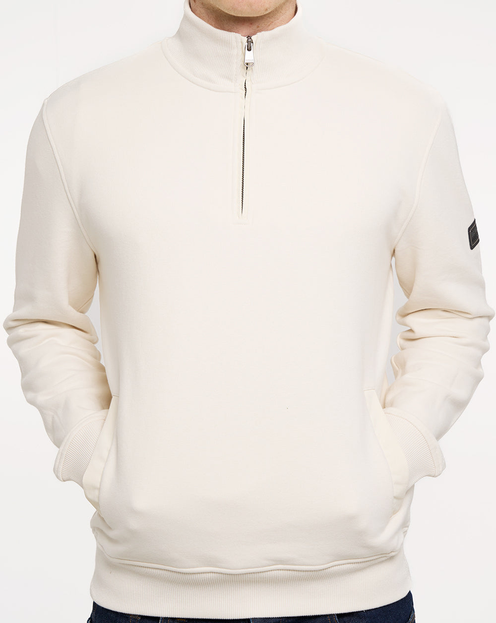 Barbour International Ehan Half Zip Sweatshirt Whisper White