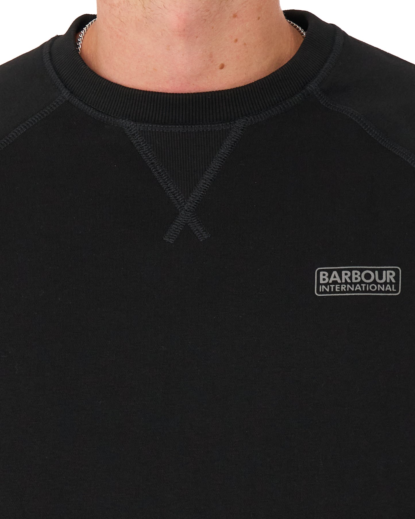 Barbour International Essential Crew Sweatshirt Black/Pewter
