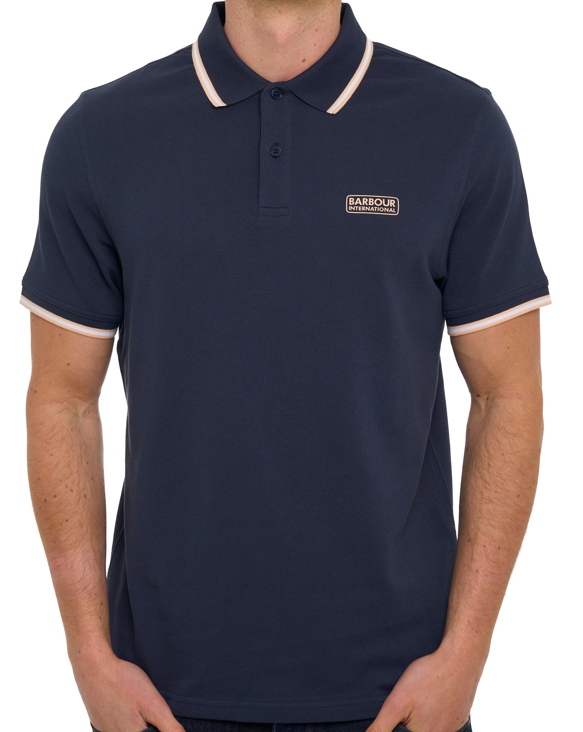 Barbour International Evan Tipped Polo Shirt Oxford Navy