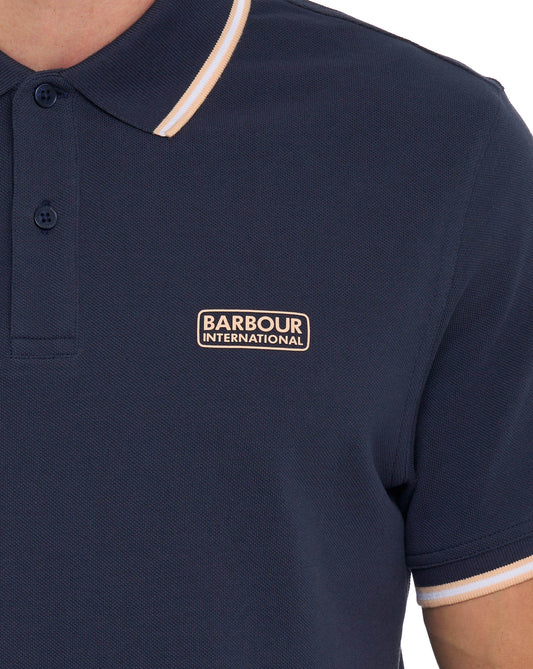 Barbour International Barbour International Evan Tipped Polo Shirt Oxford Navy