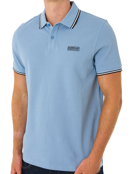 Barbour International Barbour International Evan Tipped Polo Shirt Powder Blue