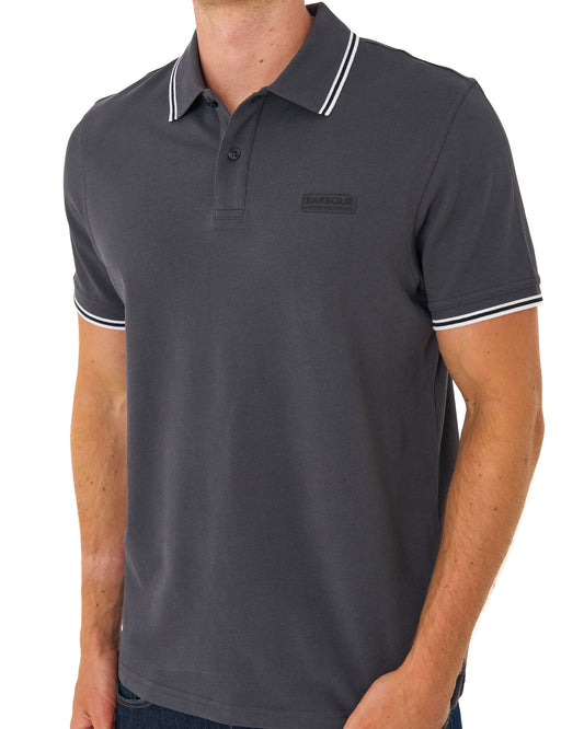 Barbour International Barbour International Evan Tipped Polo Shirt Solid Asphalt