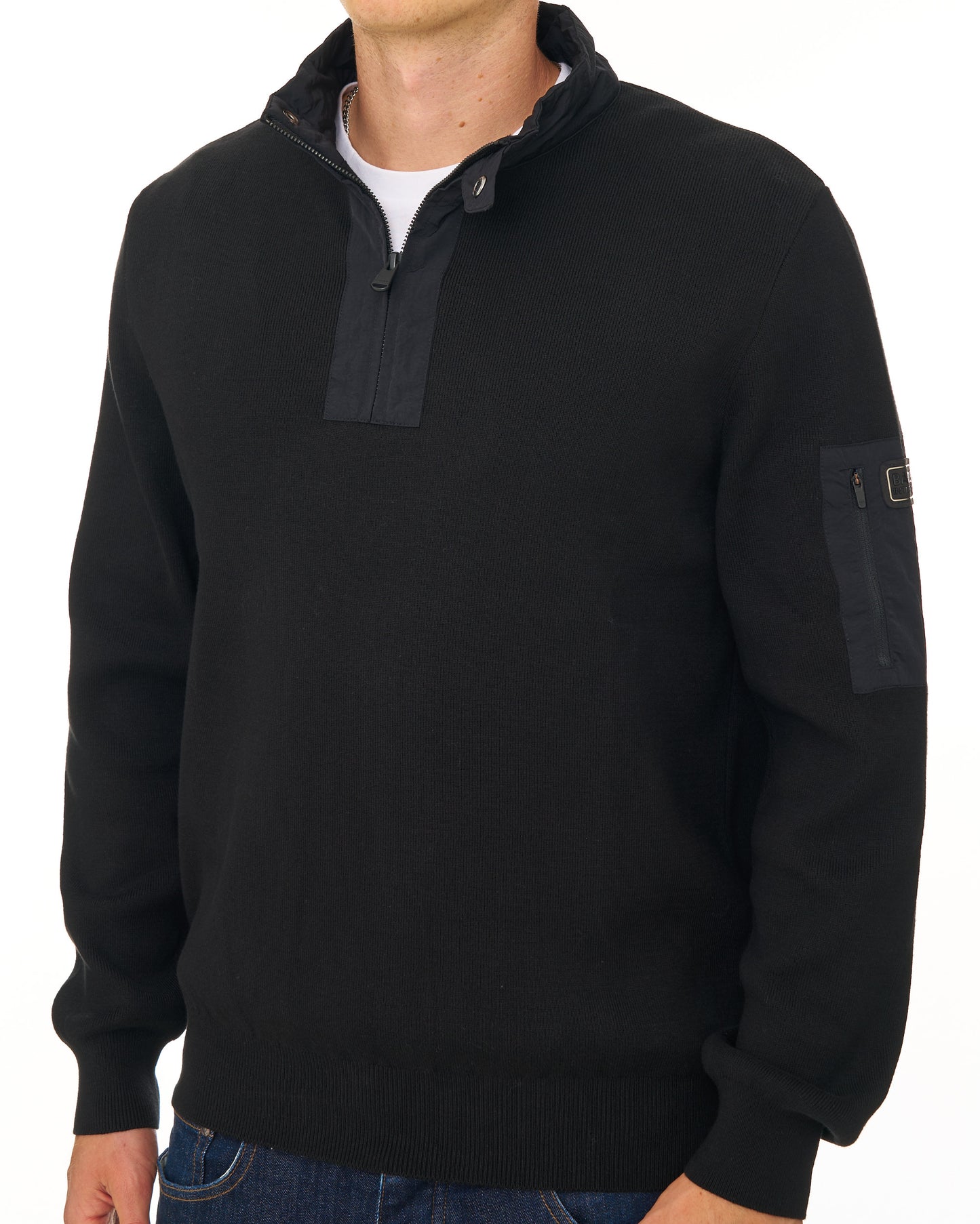 Barbour International Inline Half Zip Jumper Black