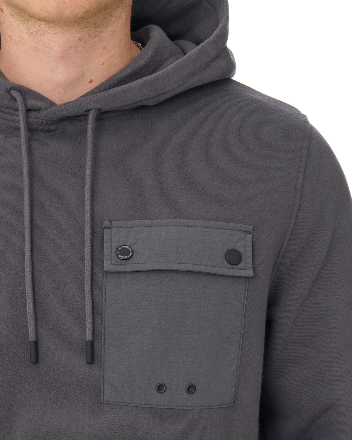 Barbour International Inline Hooded Sweatshirt Asphalt