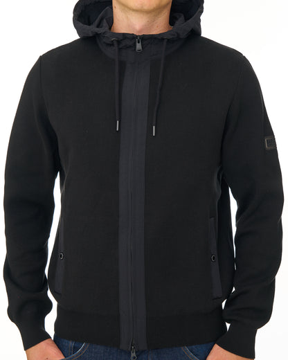 Barbour International Inline Knit Hoodie Black
