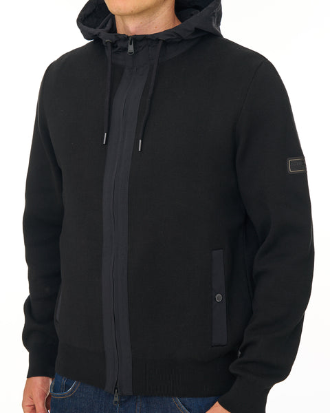 Barbour International Inline Knit Hoodie Black