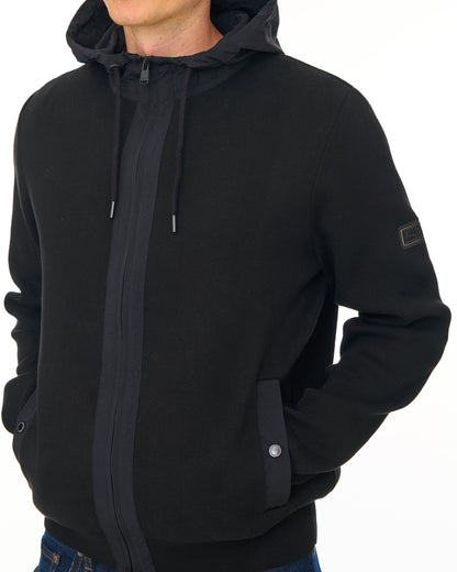 Barbour International Inline Knit Hoodie Black
