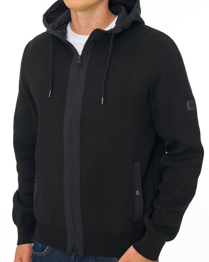 Barbour International Inline Knit Hoodie Black