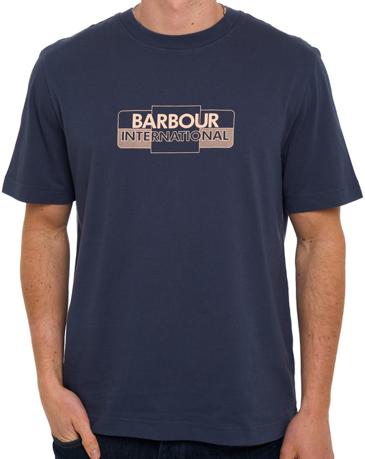 Barbour International Barbour International Leighton Graphic T Shirt Oxford Navy