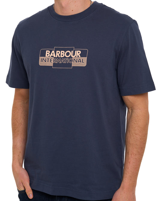 Barbour International Barbour International Leighton Graphic T Shirt Oxford Navy