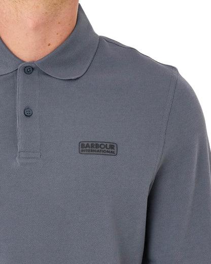 Barbour International Long Sleeve Polo Washed Charcoal