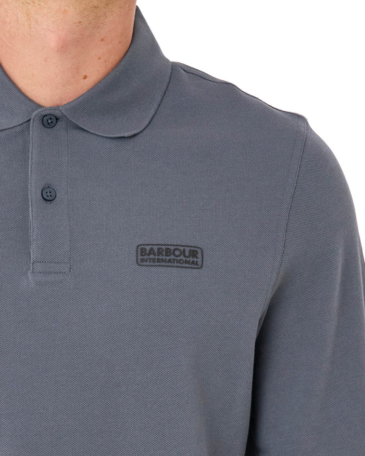 Barbour International Barbour International Long Sleeve Polo Washed Charcoal
